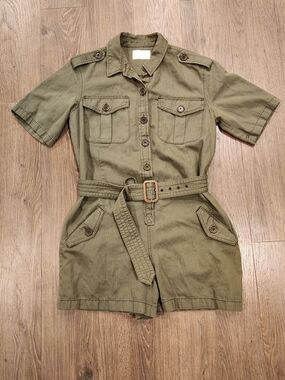 Banana Republic Heritage Safari Short-Sleeve Belted Utility Romper